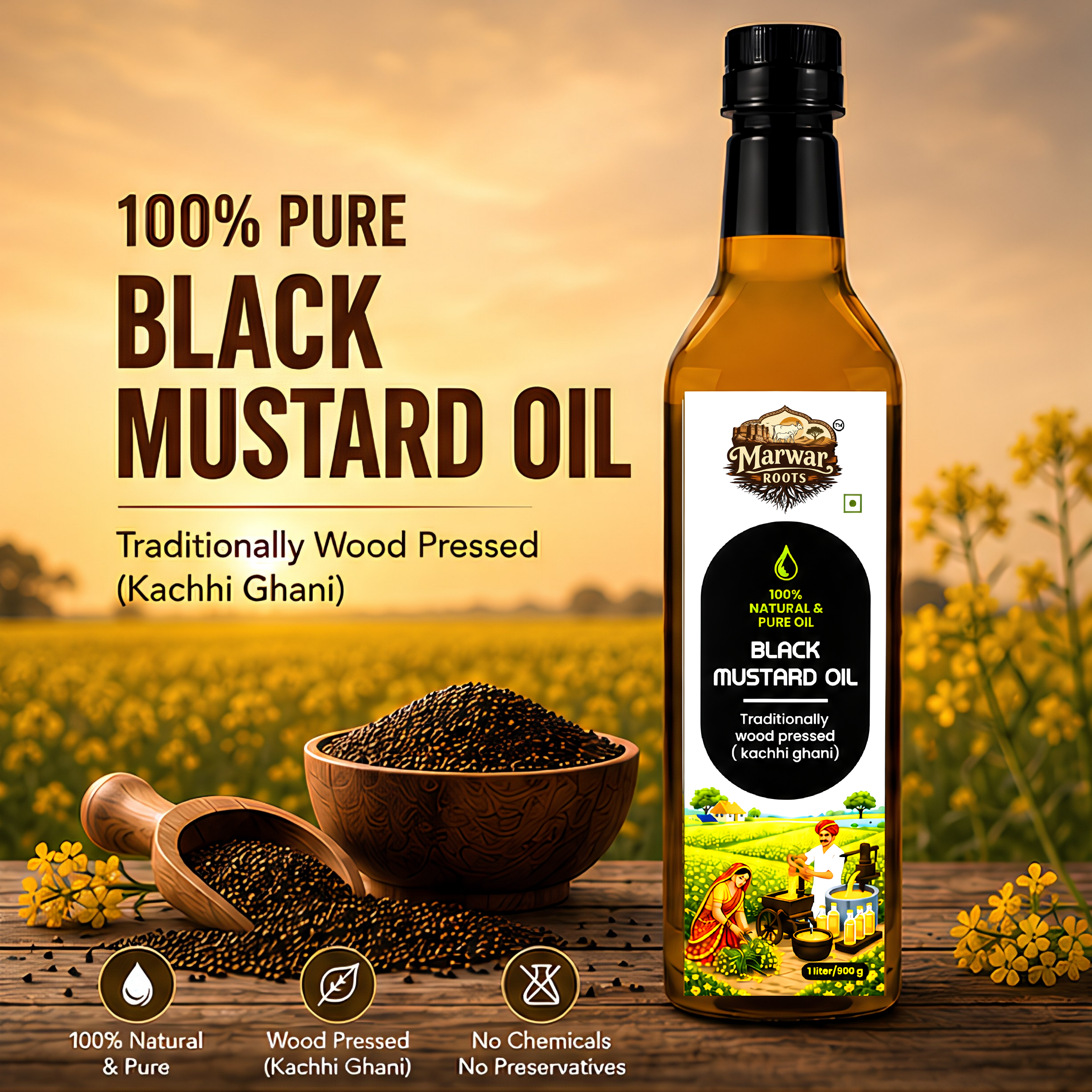 Black Mustard Oil – 1 Liter
